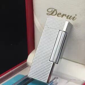 Derui Gas Lighter Compact Jet Butane Cold Metal Cigar Lighter Grinding Wheel New